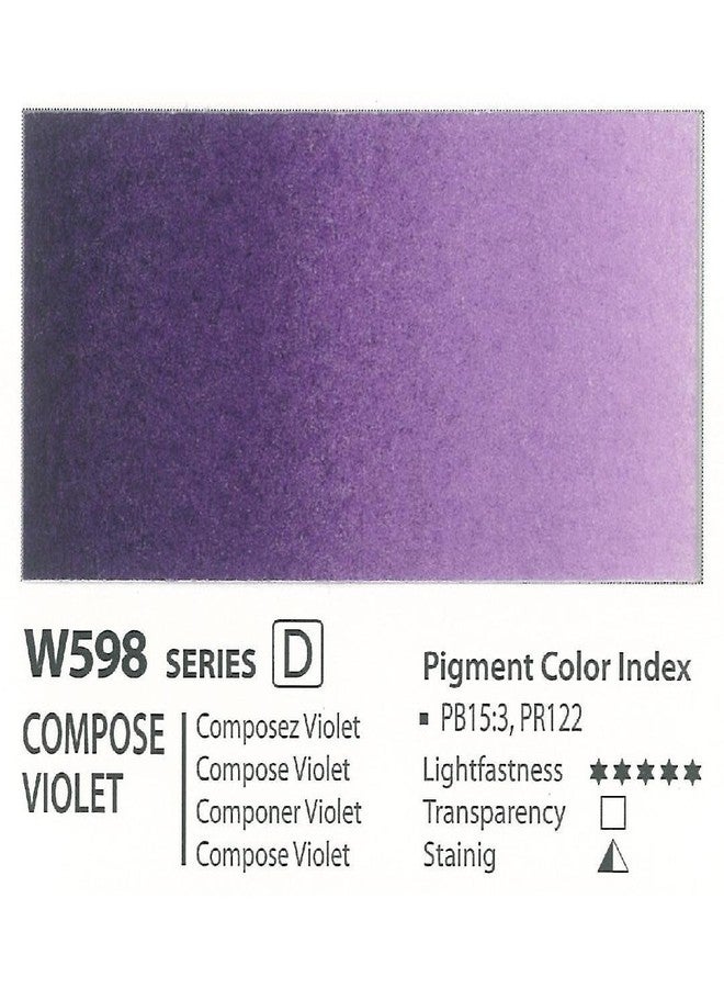Mijello Mission Gold Class Professional Grade Extra-Fine Watercolour - Compose Violet (598) - 15 ml - Image 2